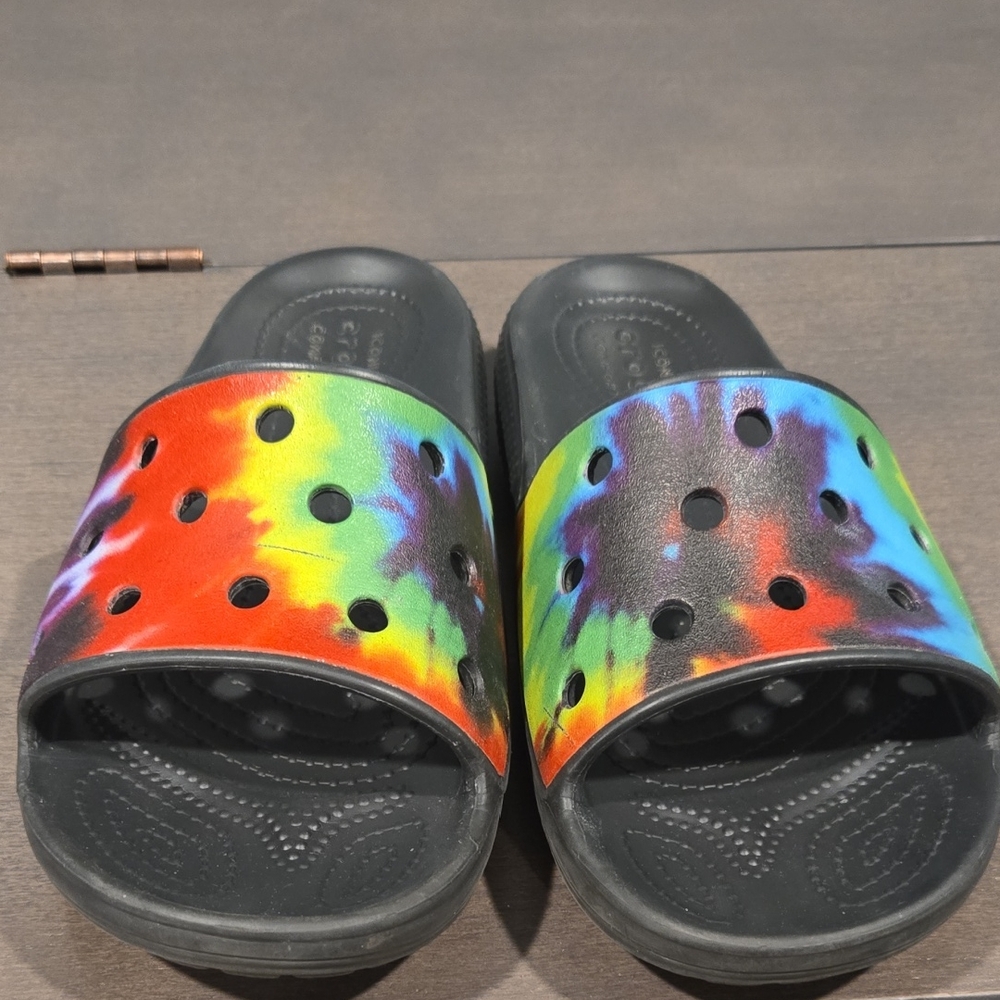 CROCS Kids Tie-Dye Slide Sandals